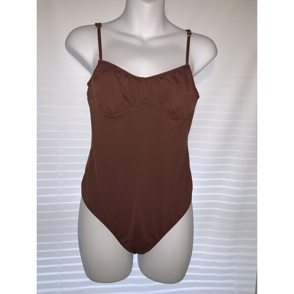 WeWoreWhat Other - We Wore What Danielle Bernstein Brown One-Piece Swimsuit Swimwear Size Large